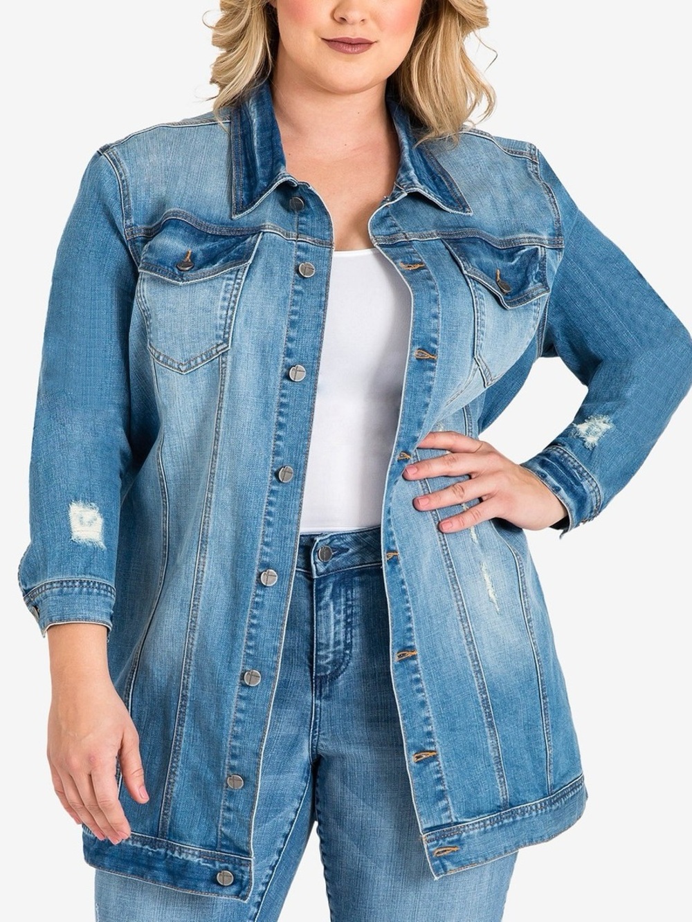 Standards & Practices Margot Longline Denim Jean Jacket